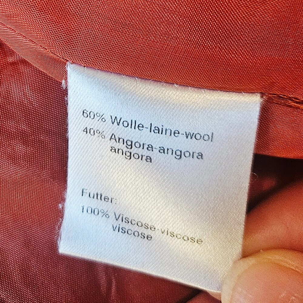 Akris Punto Women's Jacket Blazer Wool Angora Orange Size 14 - Picture 7 of 7